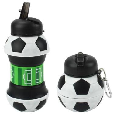 Imagem de Garrafa Infantil Silicone Retrátil Dobrável Bola De Futebol - Bbr Toys