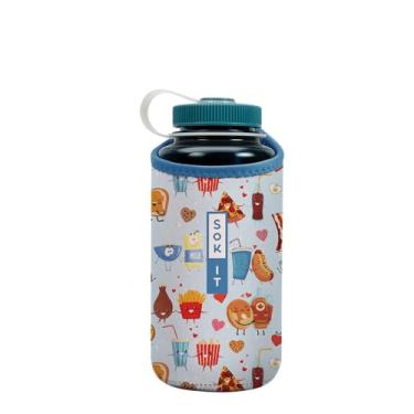 Imagem de Sok It BotlSok Capa de neoprene isolada para garrafa de água (Bestie Bites, serve para 946 ml Nalgene)