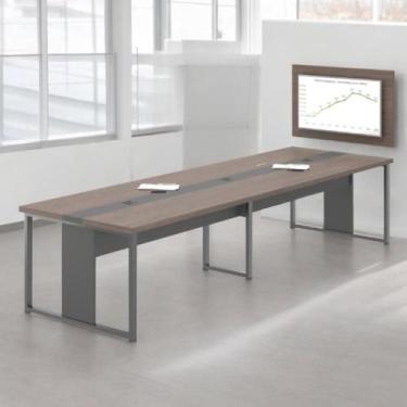 Imagem de Mesa de Reunião com Painel de TV 40" Houston Freijó Preto - CASA H