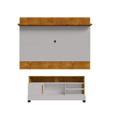 Imagem de Conjunto Painel e Rack Rivia Naturalle Off White - CASA H