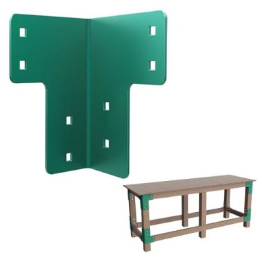 Imagem de vikofan Kit De Bancada De Trabalho Para Serviços Pesados - Suportes De Pernas De Bancada De Garagem, 8 Peças 5 Mm Verde, Suportes De Canto Para Bancadas De Madeira, Para Mesas De Loja De Bricolage, Ma