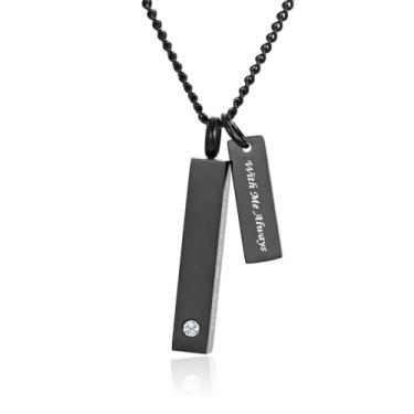 Imagem de BGAFLOVE Pacote com 3 joias de cremação de cristal preto para cinzas, colar de urna de prata para cinzas, colar de pedra do mês de nascimento com pingente de lembrança, urna de cremação, medalhão com