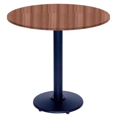 Imagem de Mesa Zeta Ferro Preto 75 Cm (alt) Disco Redondo Tampo Mdp Redondo 70 Cm (larg) X 2,5 Cm (alt) Walnut