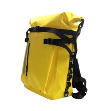 Imagem de menolana Mochila impermeável com bolsa seca, portátil, leve e hermética, com fecho de enrolar, para vela, camping, rafting, passeios de barco e praia, Amarelo
