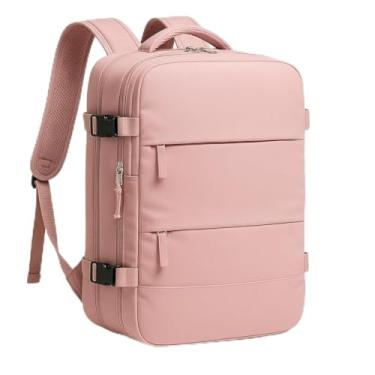 Imagem de Mochila Executiva de Viagem, Impermeável, Com USB Carregamento de Celular, Comporta Notebook de até 15.6 Polegadas, Grande Unissex, para Esportes e Uso diário, Casual Trabalho Escolar (Rosa)