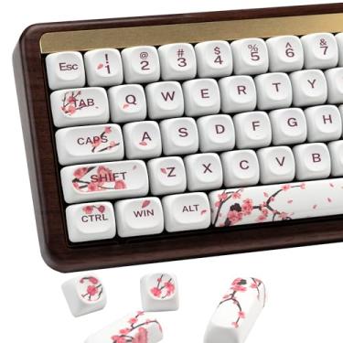 Imagem de Teclas PBT XVX MOA Profile Cherry Blossom, 140 teclas Dye-Sub para layout ANSI/ISO (compatível com interruptores Cherry MX e GK61/68/87/96/104/108, inclui barra de espaço de 6,25u)