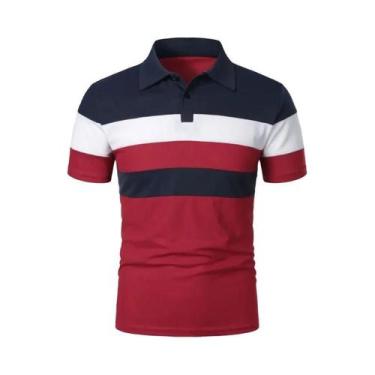 Imagem de Camisa Polo Masculina de Luxo - Manga Curta, Gola Virada, Verão, Ásia 
