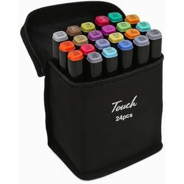 Imagem de Caneta Marcador Touch para Colorir Desenho Boobie Goods Profissional, Ponta Dupla, Codificados por Cores, Caixa de Bônus marcadores artisticos, Canetinha Touch Coloridas para Boobie Goods (24 cores)