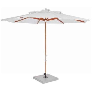 Imagem de Ombrelone Leblon Branco em Madeira 2,00 MT (LARG) Base 65x65 cm Centra