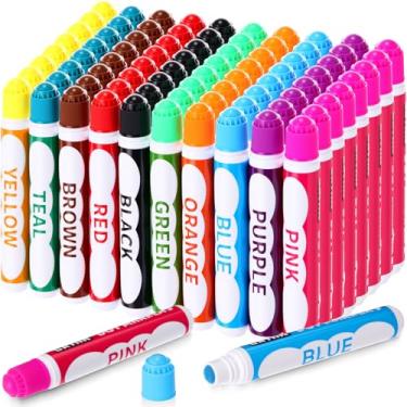 Imagem de Crtiin Pacote com 80 marcadores de bingo a granel em 10 cores 19 g, conjunto de marcadores de bingo, suprimentos de marcadores de pontos, pintura de pontos, artesanato ideal para aulas de arte e