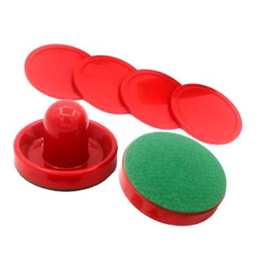Imagem de Tachiuwa Empurradores de air hockey e discos de air hockey, acessórios de substituição para jogos de mesa de air hockey, 2 empurradores vermelhos