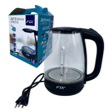 Imagem de Fix Jarra Elétrica de Vidro, 1,8 Litros, 1500W, Base Removível, LED Indicador, Desligamento Automático