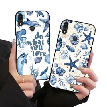 Imagem de Zrutru Pacote com 2 capas de telefone estéticas oceânicas para telefone Gabb 4 Pro 6,5 polegadas, desenho fofo kawaii, concha, golfinho, estrela-do-mar, verão praia, capas para meninas e mulheres