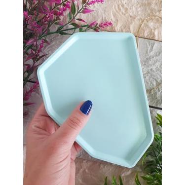 Imagem de Bandeja em Formato Geométrico Moderno - Diversas Cores - Para Joia, Decoração ou Expositor (Verde Menta)