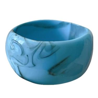 Imagem de Kicomvi Pulseira quadrada redonda de resina acrílica colorida larga irregular geométrica pulseira grossa placa de acetato de tartaruga para mulheres, elastic, Resina, Sem Pedra Preciosa