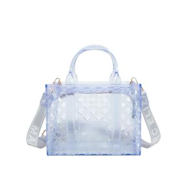 Imagem de Bolsa de praia vazada para mulheres, PVC impermeável e resistente ao desgaste, natação, viagens, férias na praia, Branco transparente