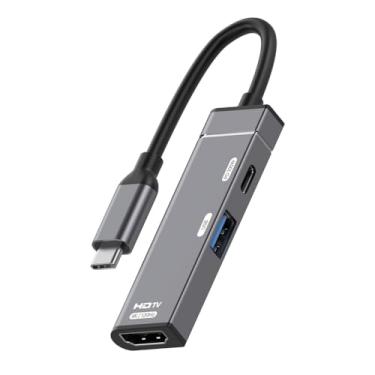 Imagem de cablecc PD 100W USB-C Tipo-C para 4K @ 120hz HDMI USB 3.0 OTG Conversor HDTV Multiporta Adaptador com porta de alimentação fêmea
