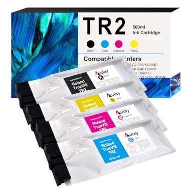 Imagem de Aulay Compatível com impressoras Roland TrueVIS TR2 cartuchos de tinta TR2-BK TR2-CY TR2-MG TR2-YE para Roland SG-300/540, SG2-300/540/640, SG3-300/540, VG-540/640, VG2-540/640, VG2-540/640, VG3-54