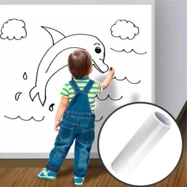 Imagem de Papel De Parede Adesivo Lousa Quadro Branco Com Marcador - Paper