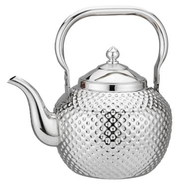 Imagem de SANQIAHOME 2000ml bule com infusor de aço inoxidável Caldeiras de água punho de elevação Chaleira de água para indução/gás de prata