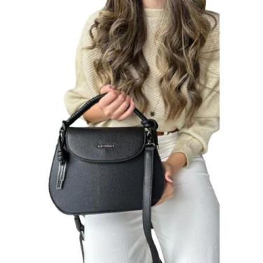 Imagem de Bolsa Feminina Transversal Material Sintético com Alça de Corda Branca