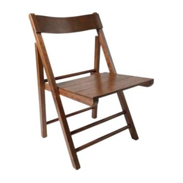 Imagem de Cadeira Dobrável em Madeira com Assento Multilaminado e Encosto Anatômico Preebel Castanho