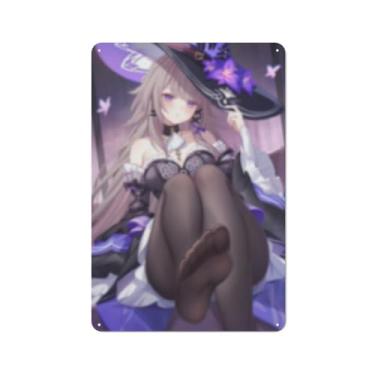 Imagem de Anime Sexy Bikini Hot Girl Pinup Girl Metal Tin Sign Wall Art Poster Decor for Home Bar Club Bedroom Bathroom Man Cave Otaku 20 x 30 cm, AF201