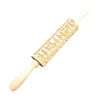 Imagem de Llazsybz Rolo de Massa de Madeira em para Abrir Massa, Ideal para Festas, Halloween, Confeitaria, Fondant, para Crianças E Adultos, Misturado