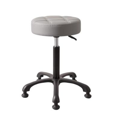 Imagem de McDooFly Banquetas resistentes ajustáveis em altura para salão de beleza com deslizadores de sino para casa, bar, cozinha, escritório, loja, tatuagem pedicure tecnológica (cinza com deslizadores de