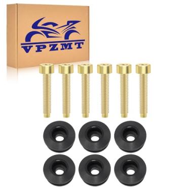 Imagem de VPZMT Kit de parafusos de bucha de para-brisa destacáveis T27 6 peças para Harley Softail FXLRST 117 Low Rider ST EI Diablo FXRST M8 2022 2023 2024 2025 (dourado)