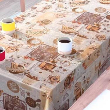 Imagem de Toalha de Mesa Térmica Plástico Impermeável Para Mesa 6 Cadeiras 4 Cadeiras 8 Cadeiras 10 cadeiras Forro De Mesa Natal(Café,4 Cadeiras (1,40 x1,40))