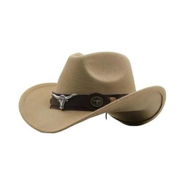 Imagem de Chapéu De Cowboy Étnico Vintage Em Denim, Fibra De Lã, Respirável, Par