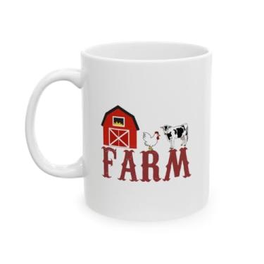Imagem de SpreadPassion Copo de café de cerâmica Farmhouse, utensílios de cozinha rústica, presente estilo country (325 ml)