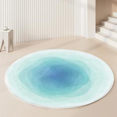 Imagem de Tapetes leves e luxuosos para sala de estar, macios e fofos, grossos, degradê redondo, estilo nórdico, decoração de quarto (200x200 cm/E)