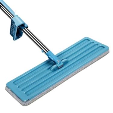 Imagem de Rodo Mop Inteligente 360° Esfregão Flat Limpeza Microfibra Com 2 Refis (Mop Flat Com 2 Refis)