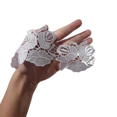 Imagem de Renda Guipir YL101 Larg 7,4cm Branca Véu Ccb e Noiva 1 Mt - DEMAVI