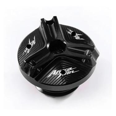 Imagem de Tampa de enchimento de óleo de motor de motocicleta, tampa de reservatório de fluido de freio traseiro compatível com Africa Twin CRF 1100 L CRF1100L Adventure (tampa de enchimento de óleo - preta)