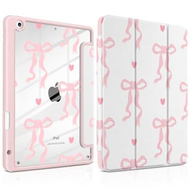 Imagem de MEEgoodo Capa para iPad de 10,2 polegadas, capas de tablet para iPad 9ª geração 2021/8ª geração 2020/7ª geração 2019 com revestimento traseiro de acrílico transparente + suporte para lápis + despertar