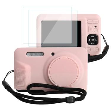 Imagem de VOVMOEYA Capa de câmera para Kodak PIXPRO FZ55 com 2 protetores de tela e 1 alça de mão, silicone, leve e protetora macia