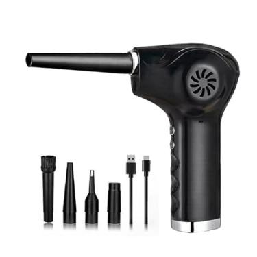Imagem de Mingzhe Luz Elétrica de Espanador de Ar 60000 Rpm Poderoso Carro Doméstico Limpeza de Ventilador Sem Fio 5 Nozles (10000mAh)