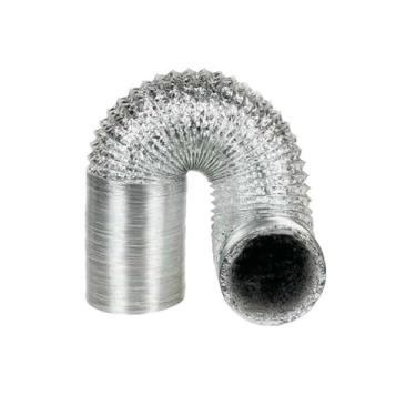 Imagem de Kit 2 Metros Duto Flexível de Alumínio 100mm, 125mm, 150mm, 200mm para Exaustor Coifa Ar Condicionado Tubo Sanfonado Resistente(150mm)