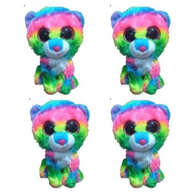 Imagem de Kit C/4x Brinquedo de Pelúcia Urso Arco-íris   - Ty Rara