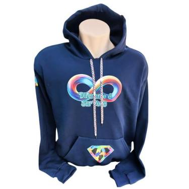Imagem de Moleton Azul Super Autistas Confortável Estampa Diferente é ser Você -