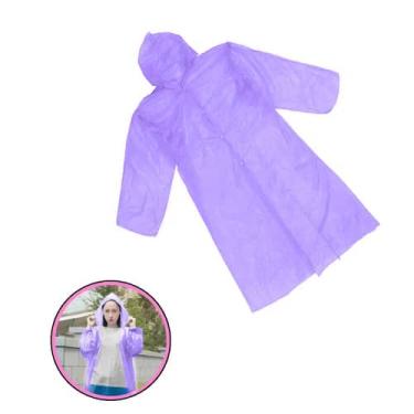 Imagem de Capa De Chuva Plástica Com Botão e Capuz Tam Único Infantil - Wellmix,