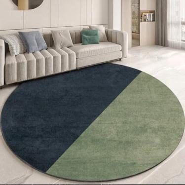 Imagem de Tapetes redondos de pelo curto para decoração de sala de estar Tapetes para decoração de quarto Tapete espesso (200x200cm/E-73)