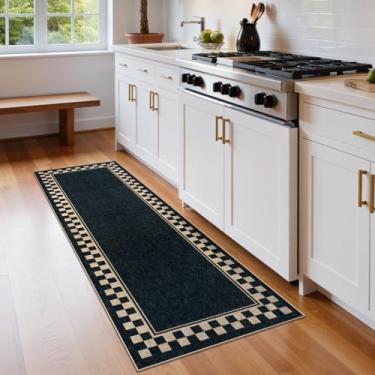 Imagem de OJIA Tapete Easy Jute Runner, 5 x 15 cm, tapete lavável para corredores, fazenda, tapete quadriculado, antiderrapante, para ambientes internos e externos, tapete de porta moderno para entrada e