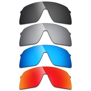 Imagem de Alphax 4 pares de lentes polarizadas de substituição para óculos de sol Oakley Sutro Lite S OO9496 - preto + titânio + azul + vermelho