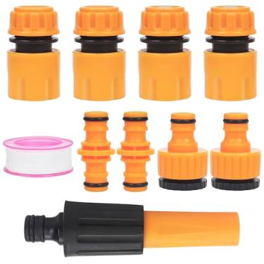 Imagem de XCZYN Conjunto de conectores de mangueira de jardim, conector rápido de mangueira adaptador de entrada para bobinas e carrinhos, conexão de água, encaixe de mangueira para torneira universal de 1/2 e