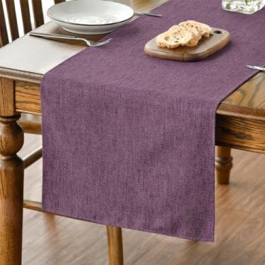 Imagem de Caminho de mesa de primavera roxo, decoração de mesa de jantar de cozinha lavável sazonal de verão para decoração de festa em casa 33 x 262 cm