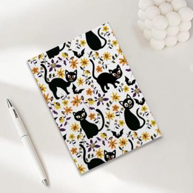 Imagem de Caderno assustador de morcego de gato para trabalho, caderno de composição forrado A5, caderno pautado na faculdade, blocos de notas, agenda de viagem para escrever anotações, presentes de Halloween